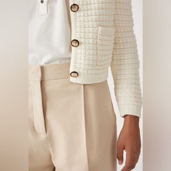 NEW Ba&sh Bash Gaspard Tweed Cardigan Jacket in Ecru Cream White | size 1 / S - Picture 6 of 13
